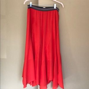 Orange Maxi Skirt